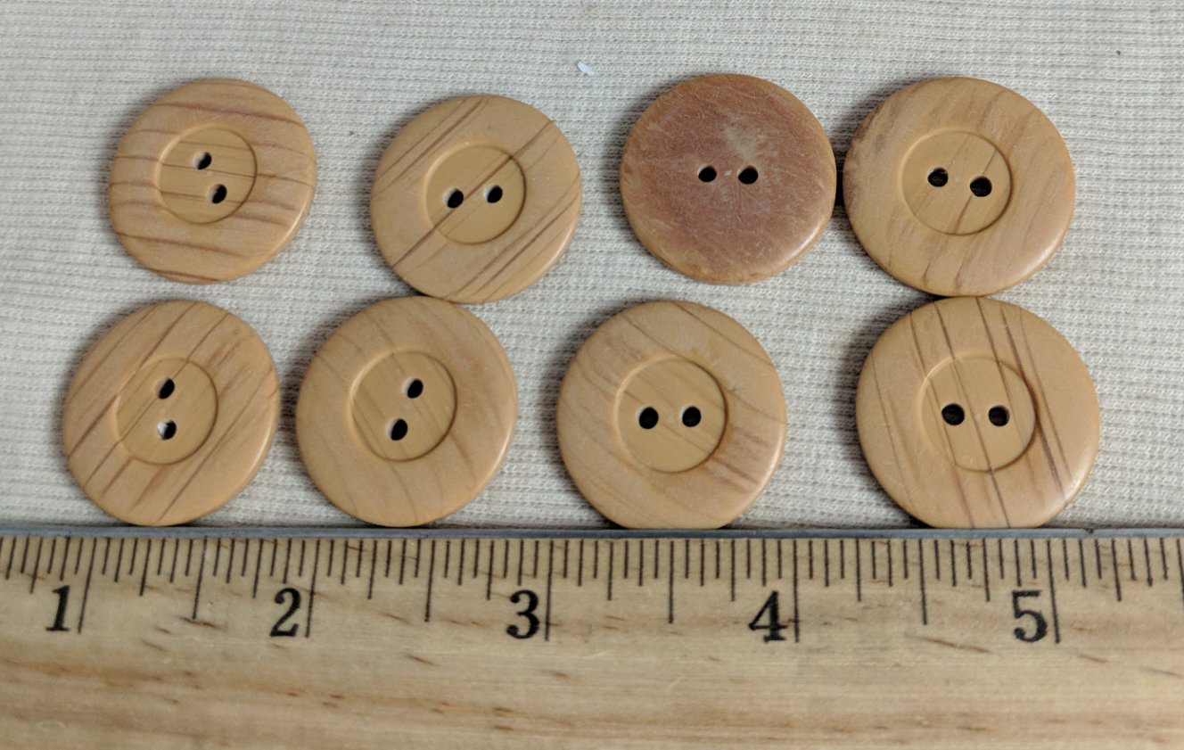 Button #95410 #2 Hole #Cream #Imitation #Wood #Rim #Polyester #10pc