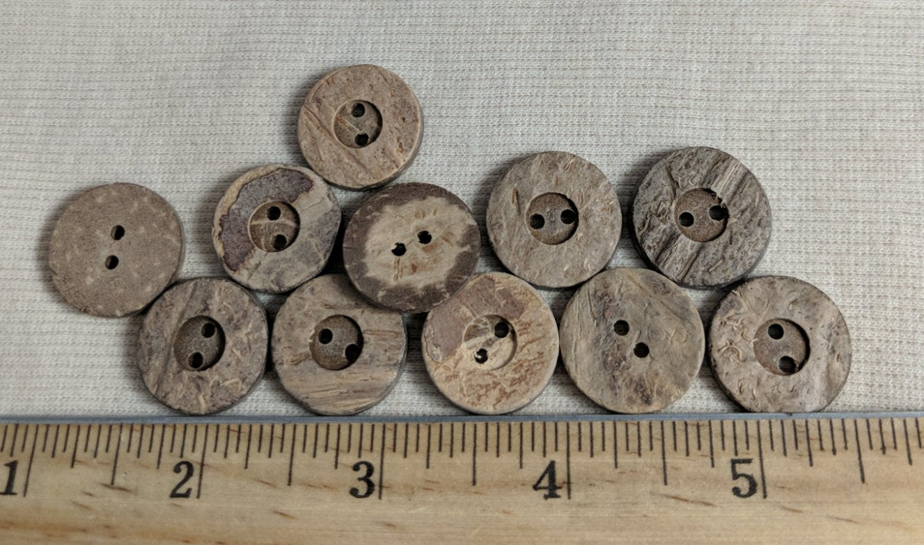 Button #PPC006 #2 Hole #Brown #Rim #Coconut #Wood #10pc