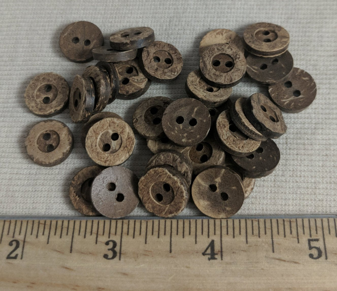 Button #PPC006 #2 Hole #Brown #Rim #Coconut #Wood #10pc