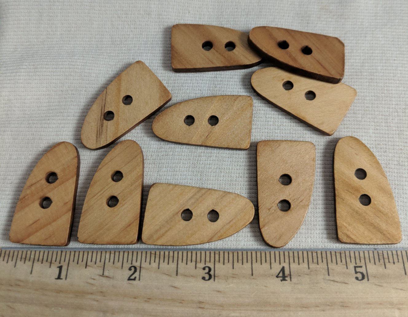 Button #12472 #2 Hole #Brown #Wood #10pc