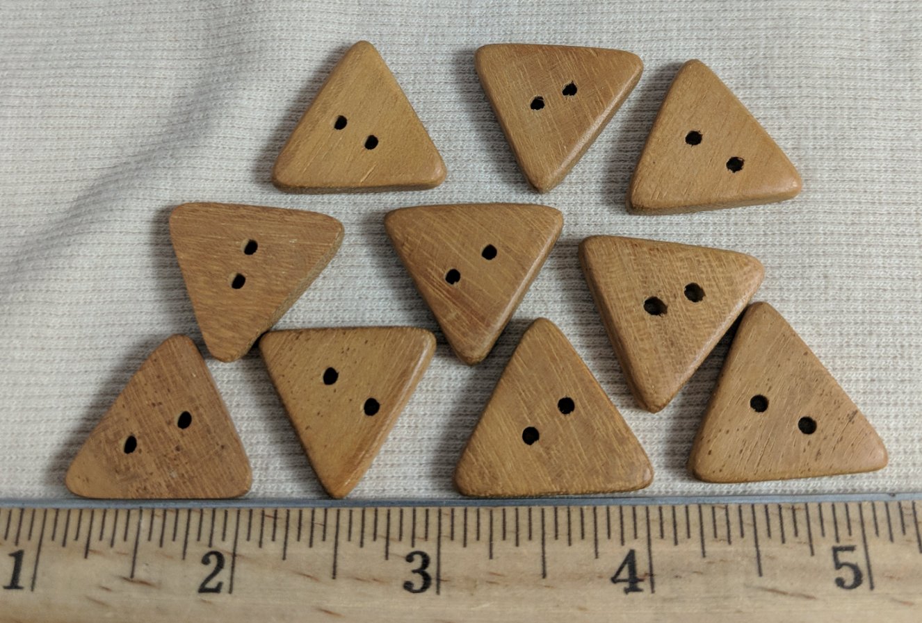 Button #RAD-TR-C #2 Hole #Brown #Wood #10pc