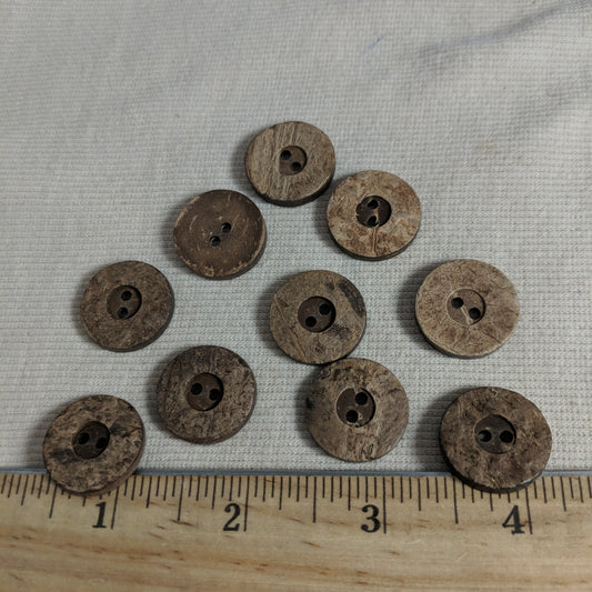 Button #Y5204 #2 Hole #Brown #Rim #Coconut #Wood #10pc