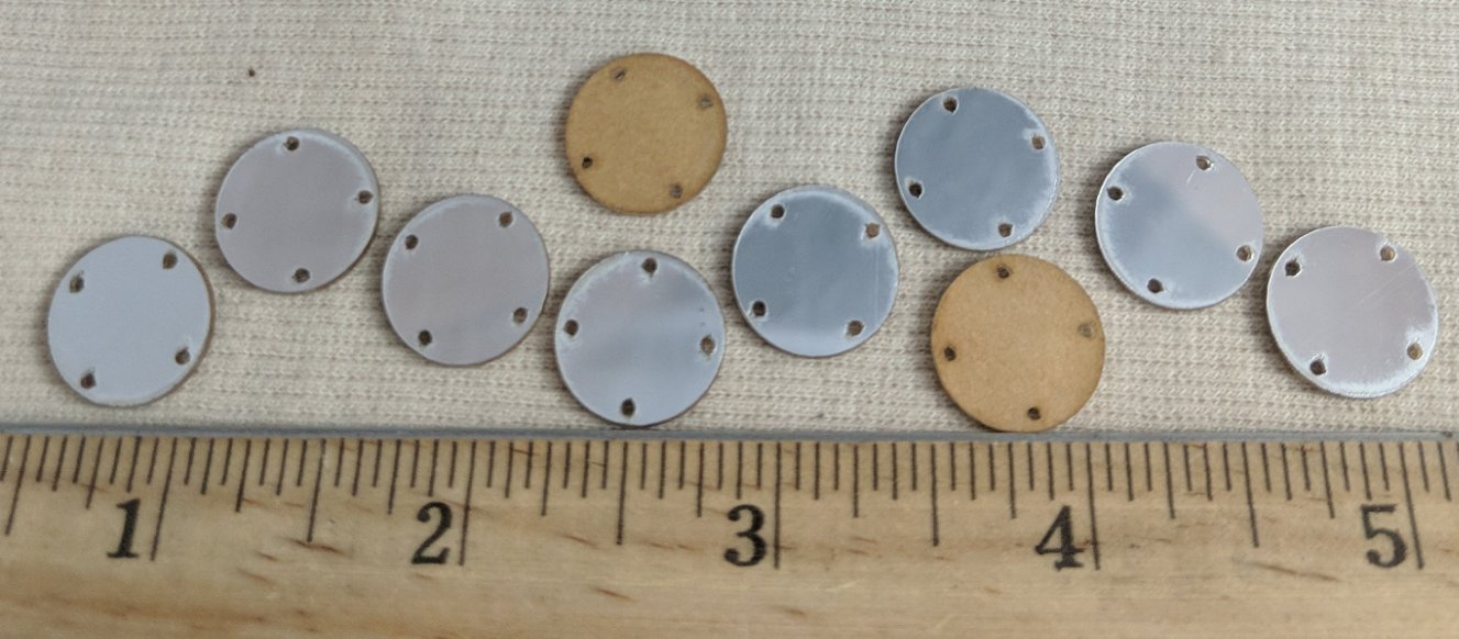 Mirror #WA014 #Silver #4-Hole #Round #Sew-On #20pc