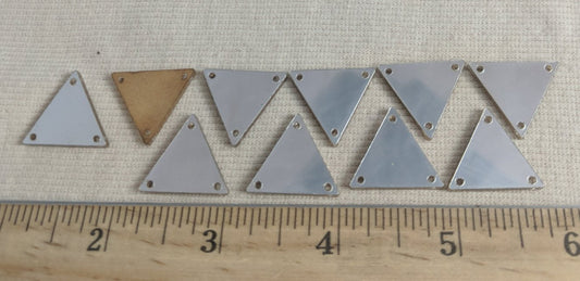 Mirror #WA005 #3-Hole  #Silver #Triangle #Sew-On #20pc