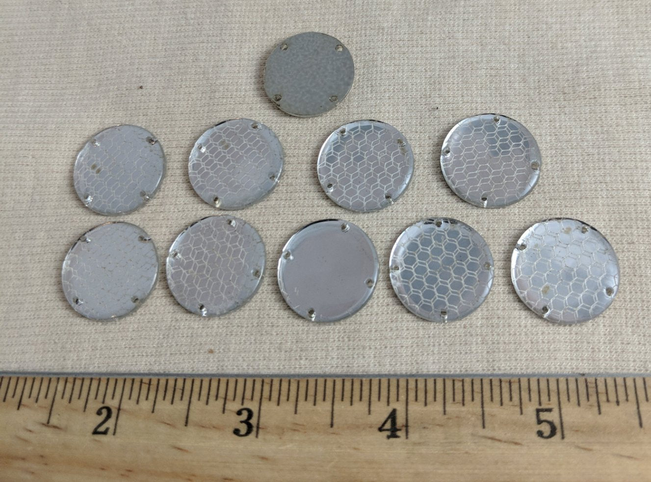 Mirror #WA001 #Silver #4-Hole #Round #Sew-On #20pc