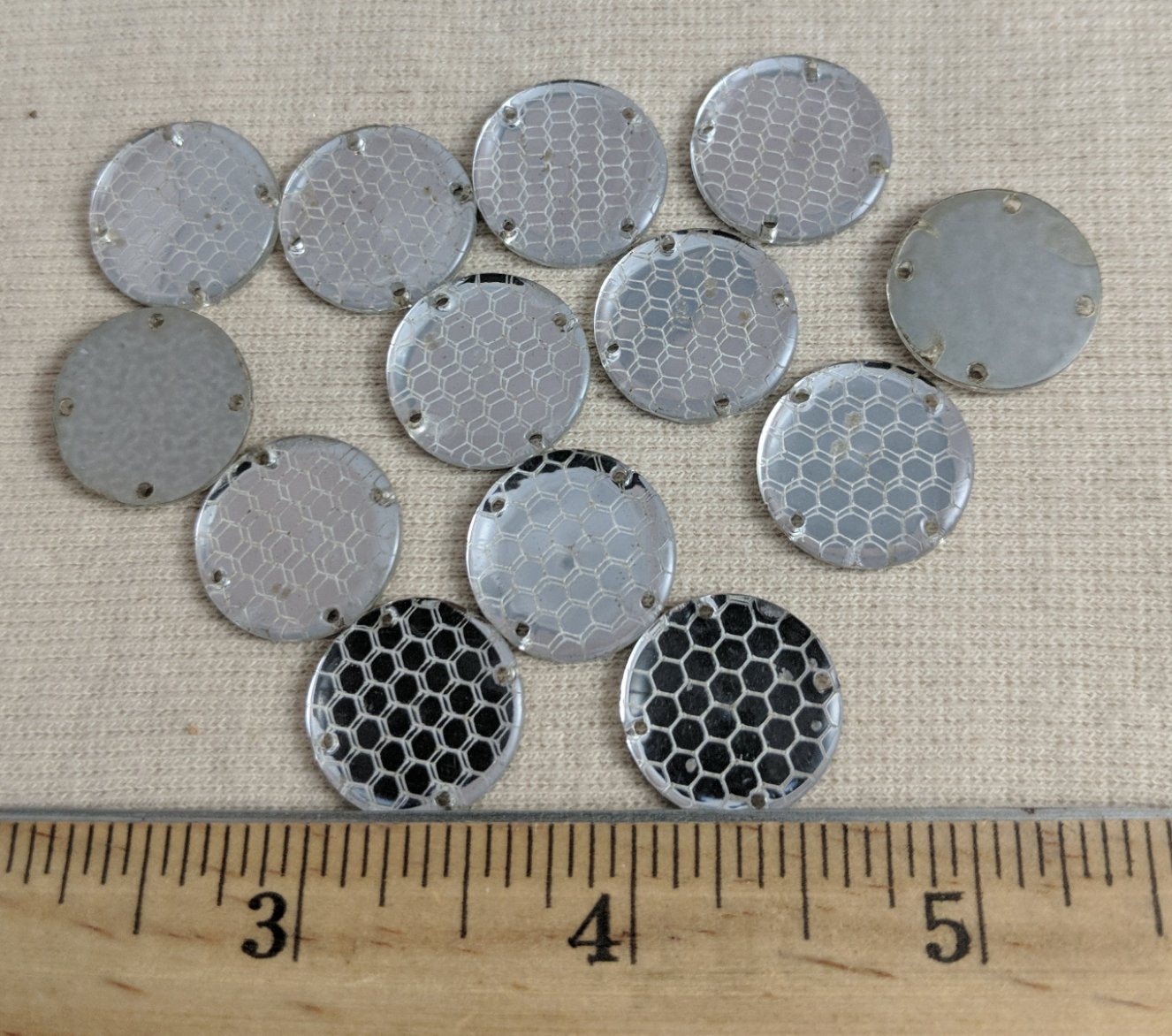 Mirror #WA001 #Silver #4-Hole #Round #Sew-On #20pc