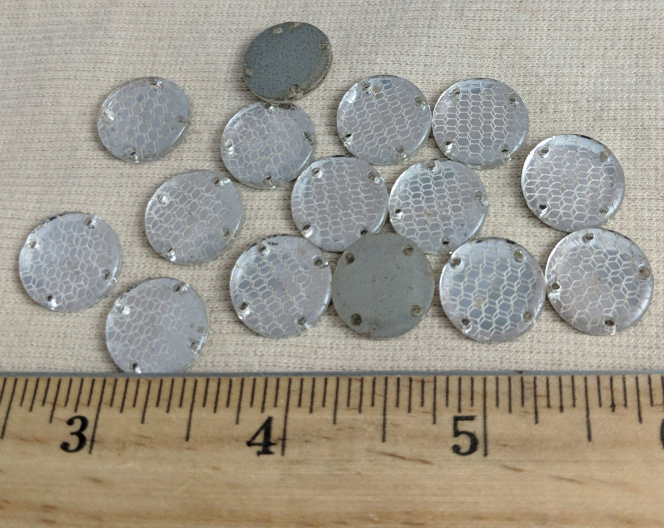 Mirror #WA001 #Silver #4-Hole #Round #Sew-On #20pc