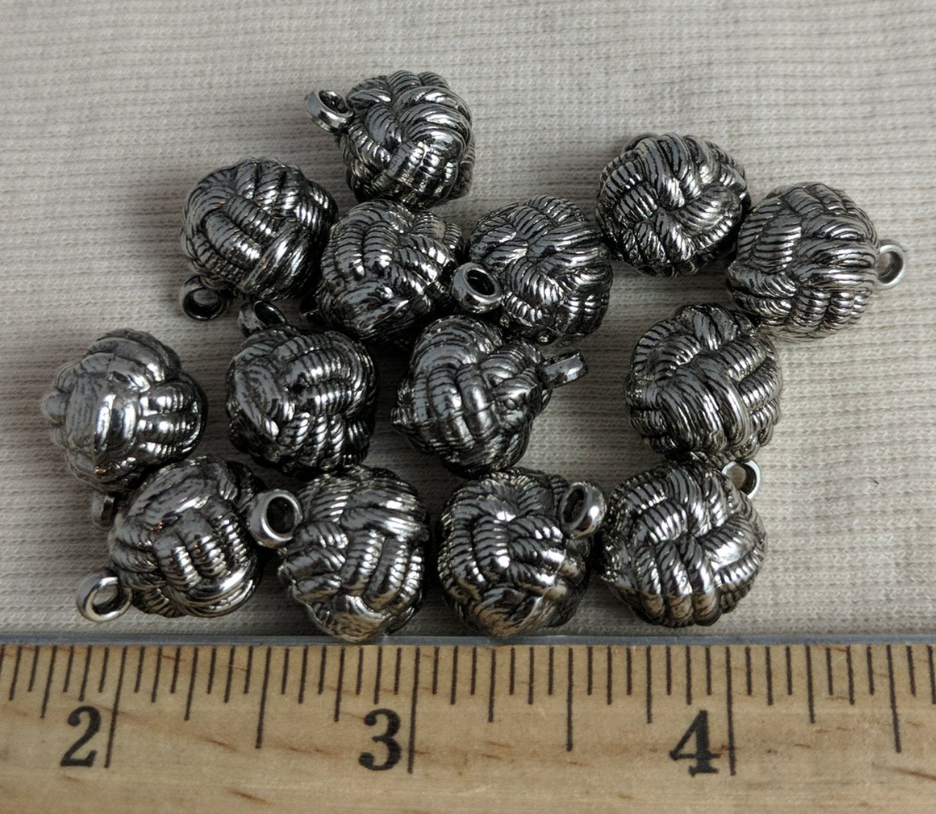 Button #Y1456-Knot #Shank #Antique-Silver #ABS  #10pc