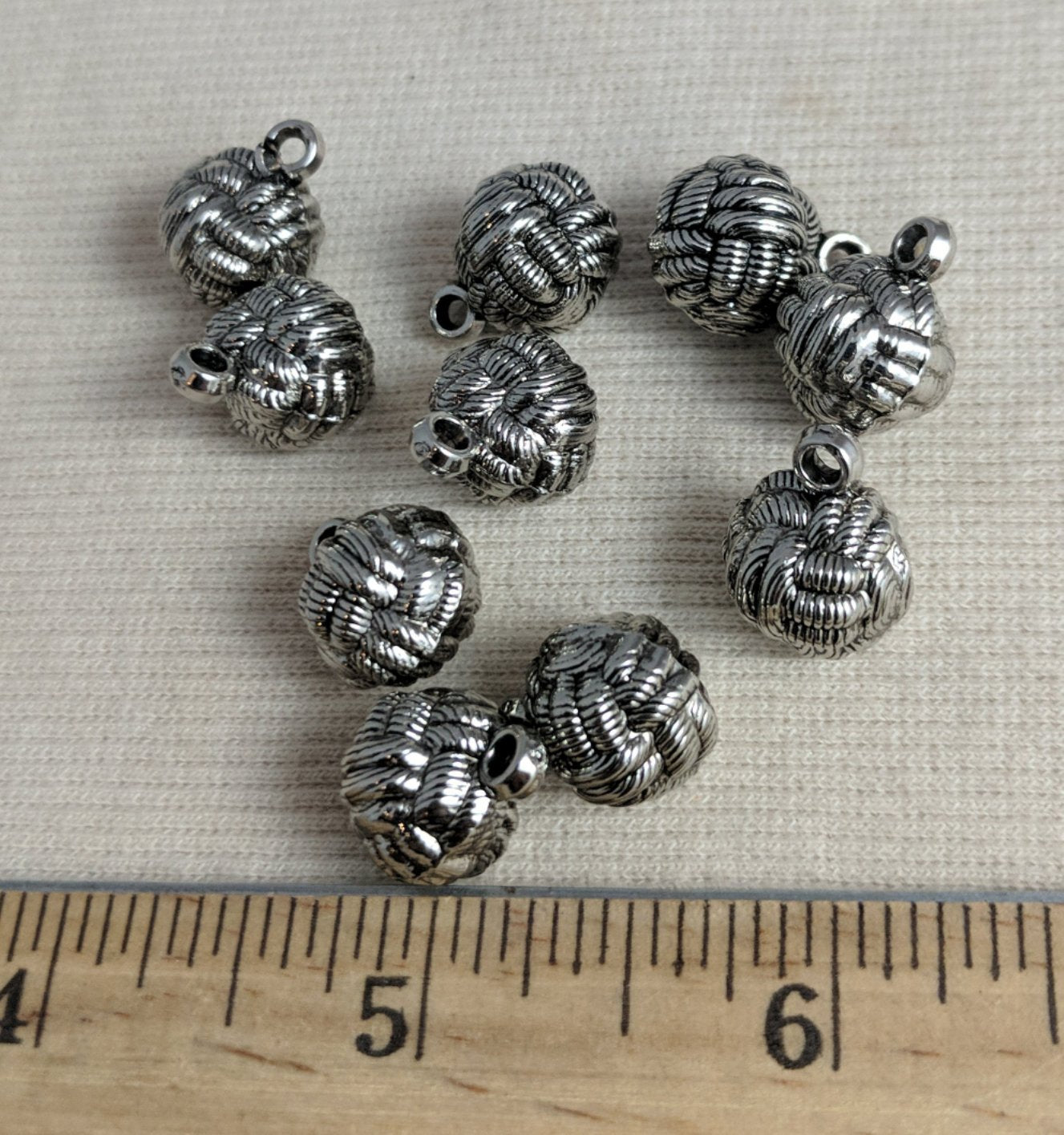 Button #Y1456-Knot #Shank #Antique-Silver #ABS  #10pc