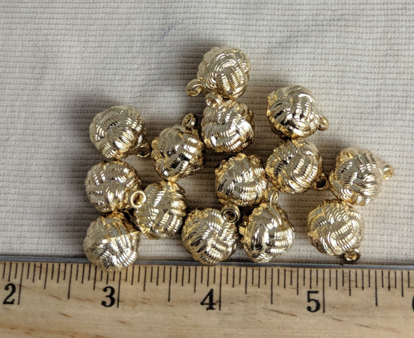 Button #Y1456-Knot #Shank #Gold #Abs #10pc