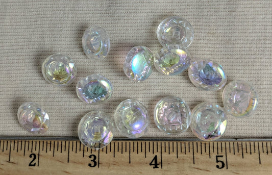 Button #Acrylic #Shank #Crystal #Rainbow #10pc