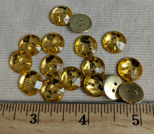 Button #F1348 #2-Hole #Gold #Acrylic #10pc