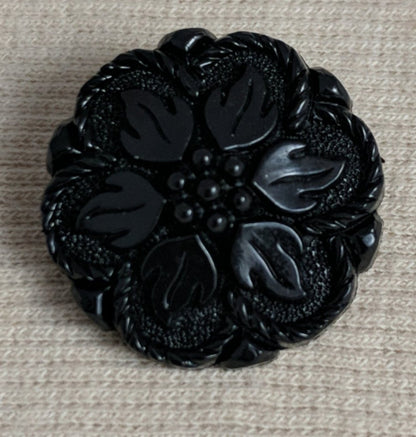 Button #177 #Shank #Black #Flower #Nylon #10pc