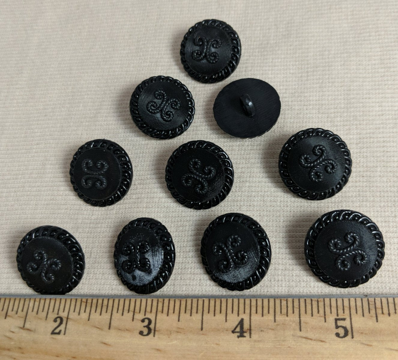 Button #JU947 #Shank #Black #Rim #Nylon #10pc