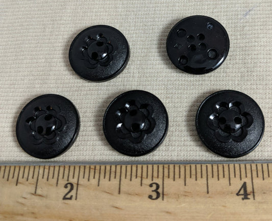 Button #PS1023 #2-Hole #Black #Nylon #10pc