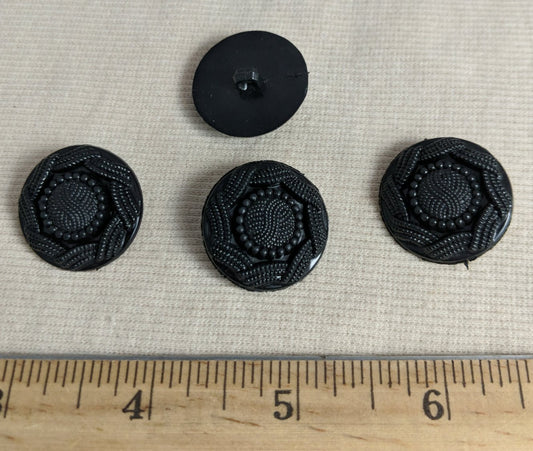 Button #80536 #Shank #Black #Rim #Nylon #10pc