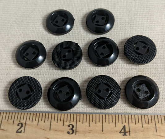 Button #80809 #2-Hole #Black #Rim #Nylon #10pc