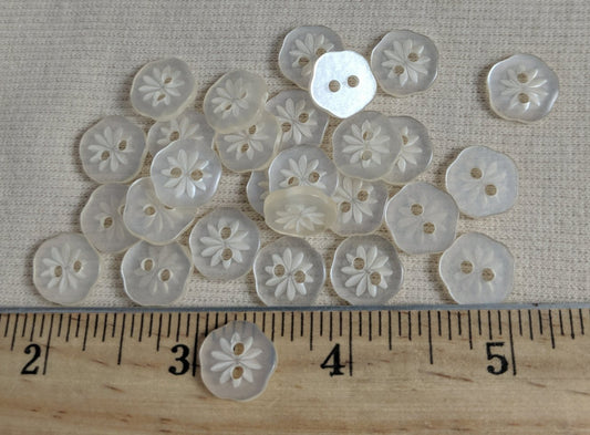 Button #1634 #2 Hole #Pearl #Flower #Nylon #10pc