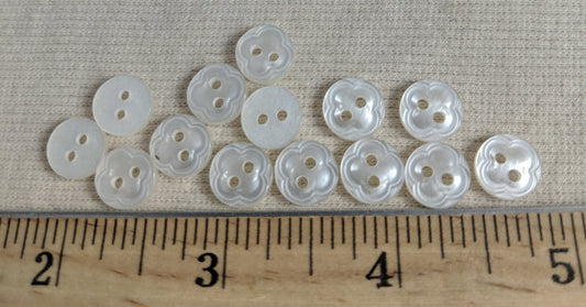 Button #W412 #2 Hole #Pearl #Flower #Polyester #10pc