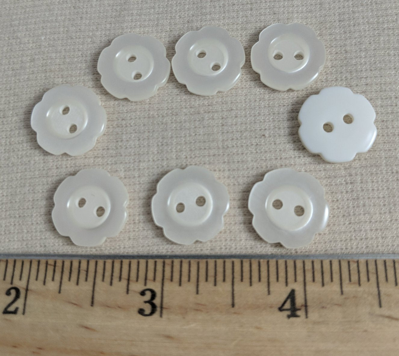 Button #819 #2 Hole #White #Flower #Rim #Nylon #10pc