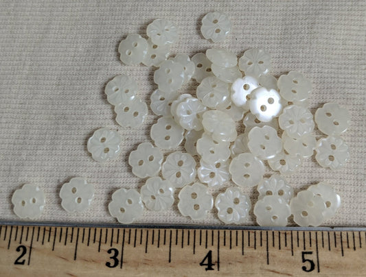 Button #821 #2 Hole #Pearl #Flower #Children #Polyester #10pc
