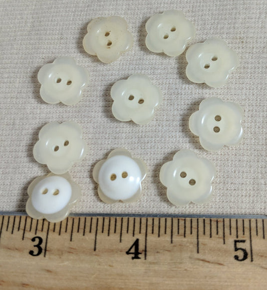 Button #825 #2 Hole #Pearl #Flower #Children #Polyester #10pc