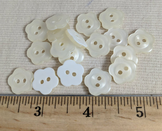 Button #826 #2 Hole #Pearl #Flower #Children #Polyester #10pc
