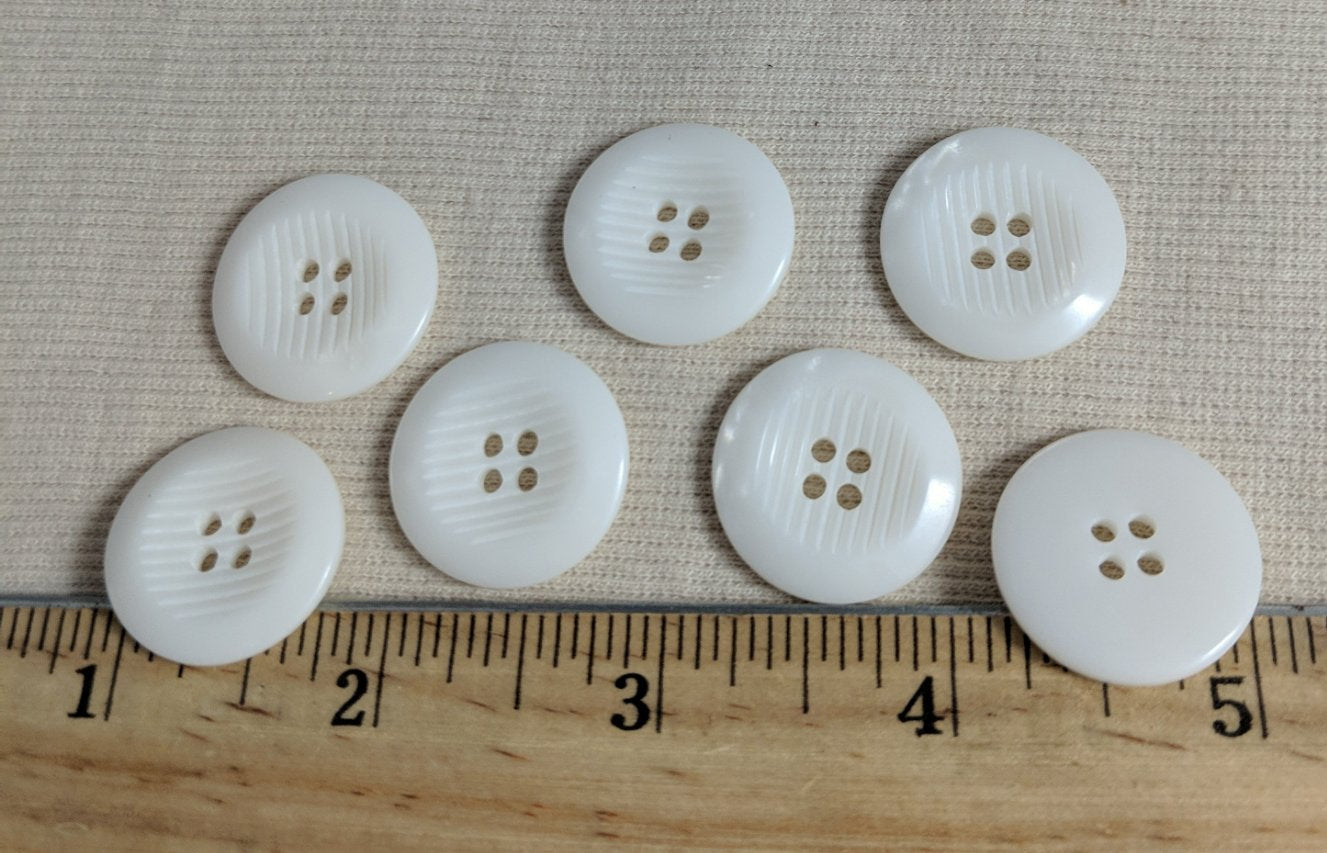 Button #98177 #4 Hole #White #Polyester #10pc