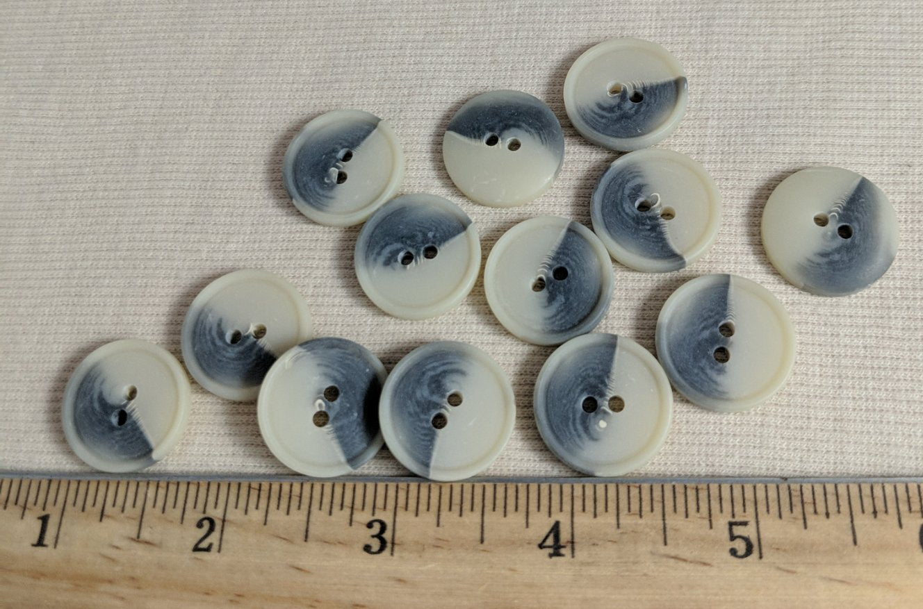 Button #P9017-5 #2 Hole #Grey #Rim #Imitation #Horn #Polyester #10pc