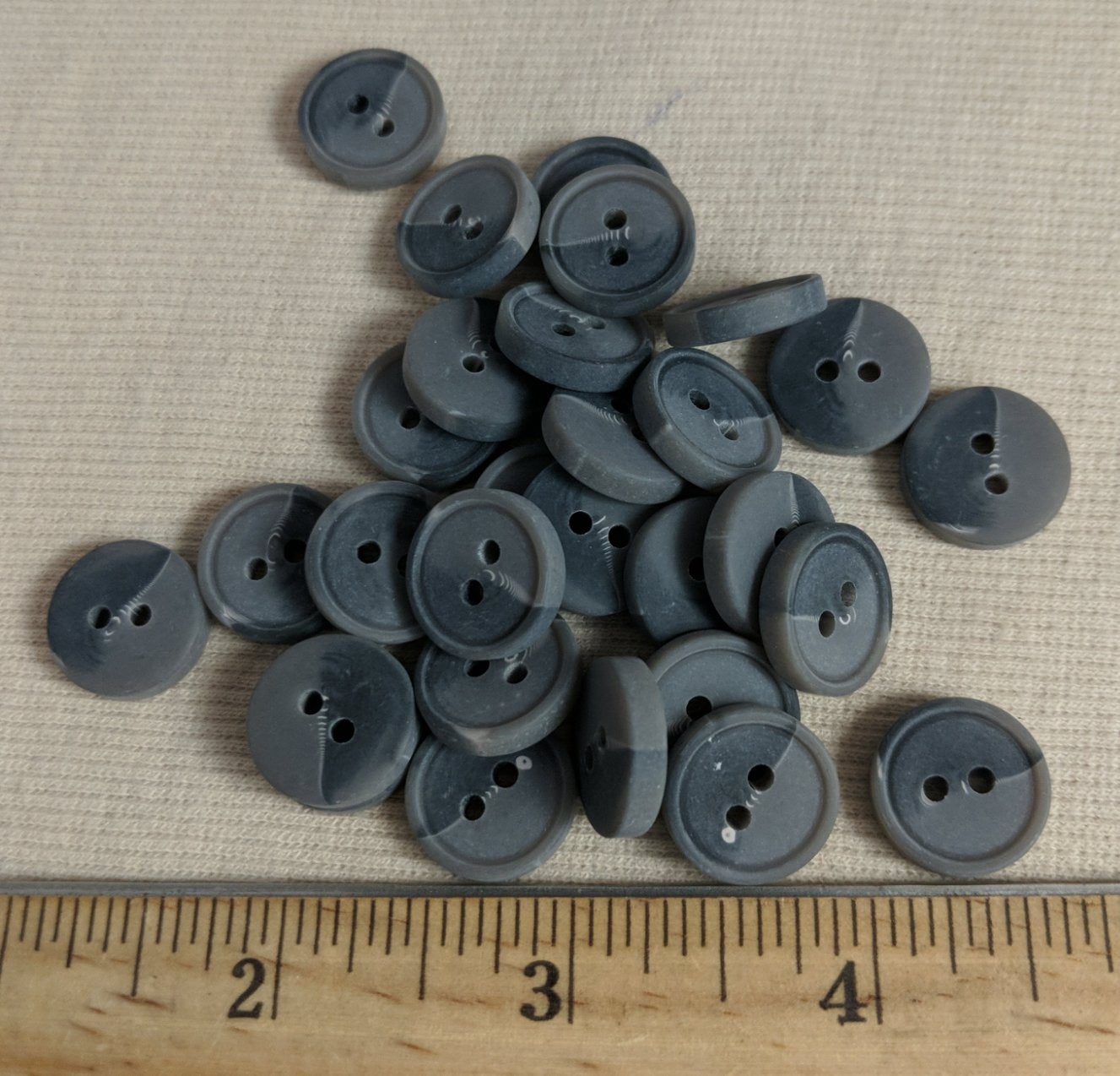 Button #P9017-6 #2 Hole #Grey #Rim #Imitation #Horn #Polyester #10pc