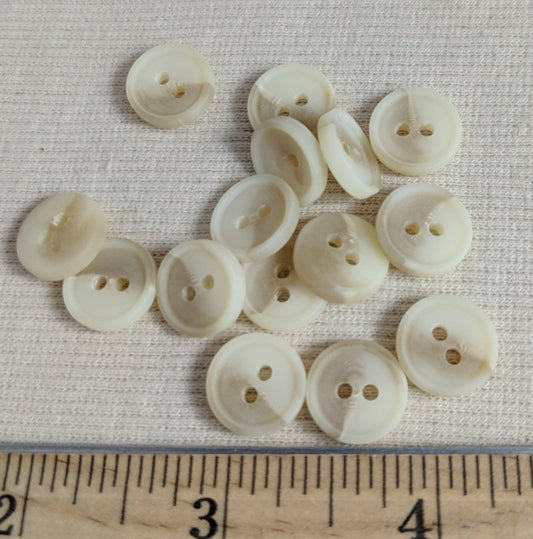 Button #P9017-3 #2 Hole #Ivory #Rim #Imitation #Horn #Polyester #10pc