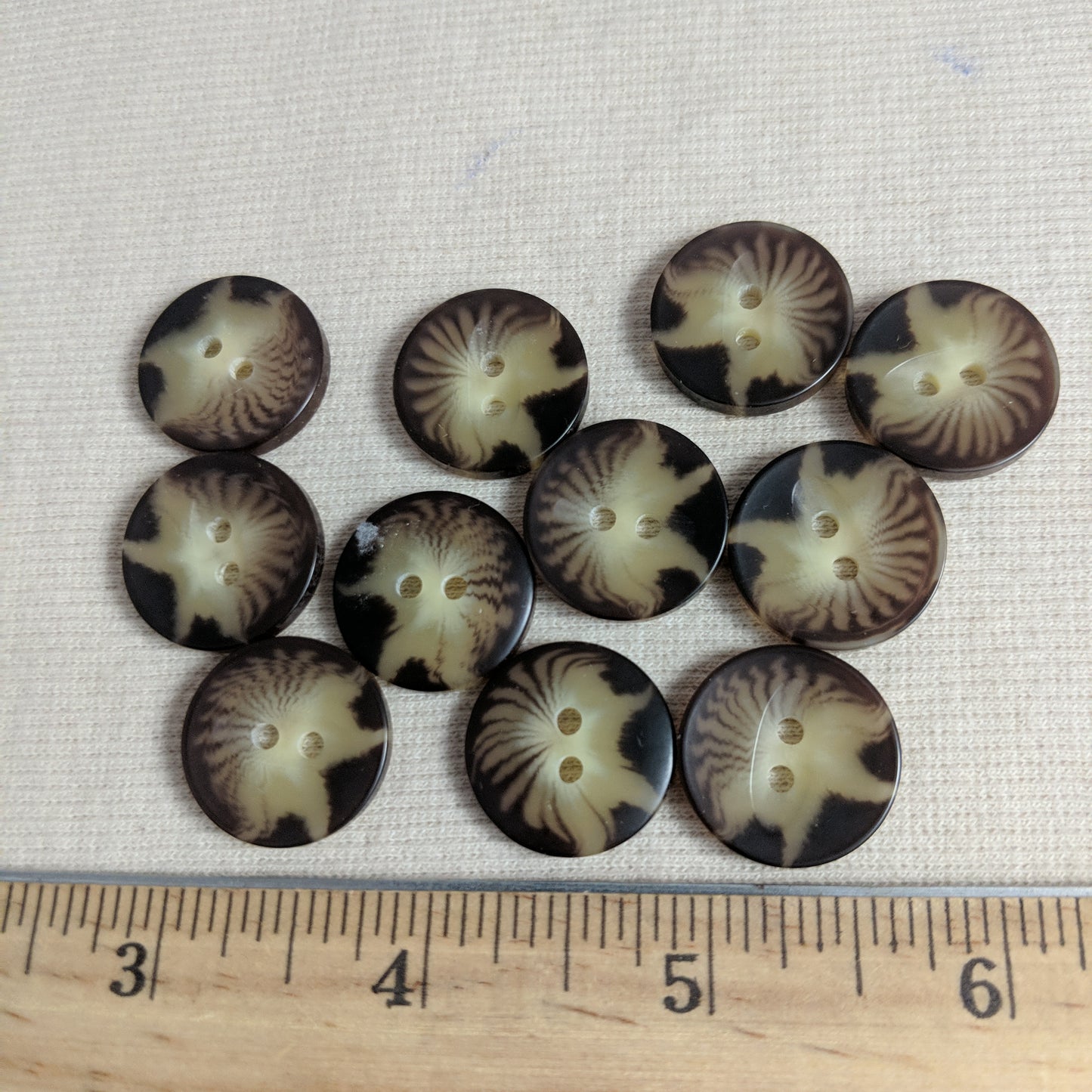 Button #21168 #2 Hole #Brown #Imitation #Horn #Polyester #10pc