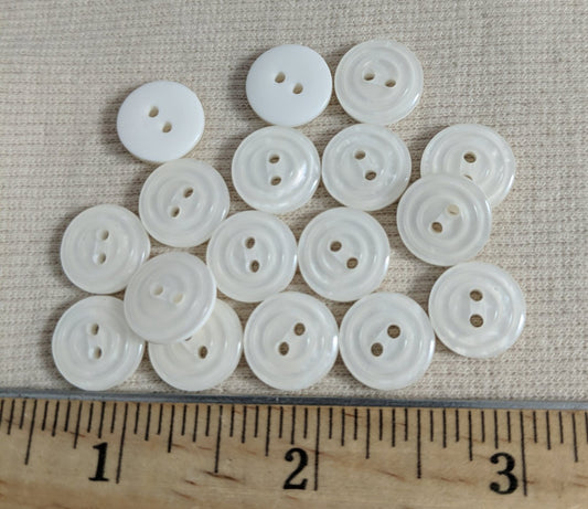 Button #29506/HS9506 #2 Hole #White #Nylon #10pc