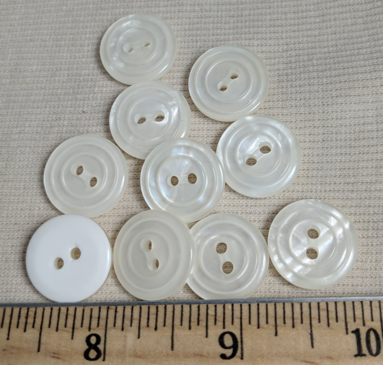 Button #29506/HS9506 #2 Hole #White #Nylon #10pc