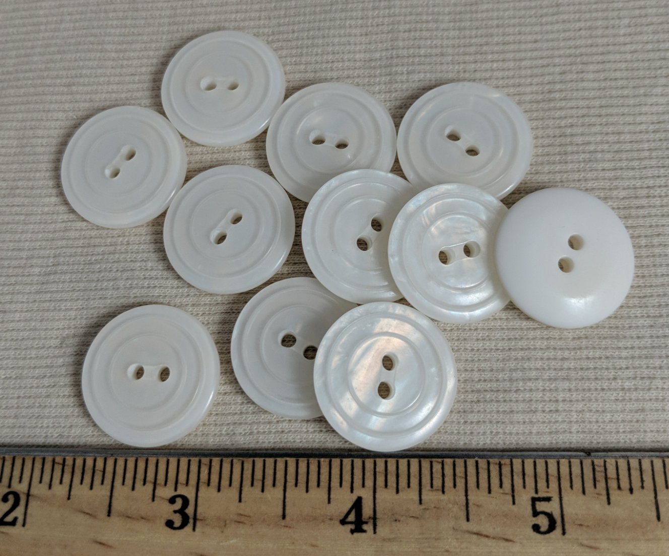 Button #29506/HS9506 #2 Hole #White #Nylon #10pc