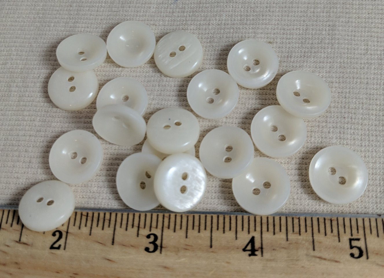 Button #1348 #2 Hole #Pearl-White #Polyester  #10pc