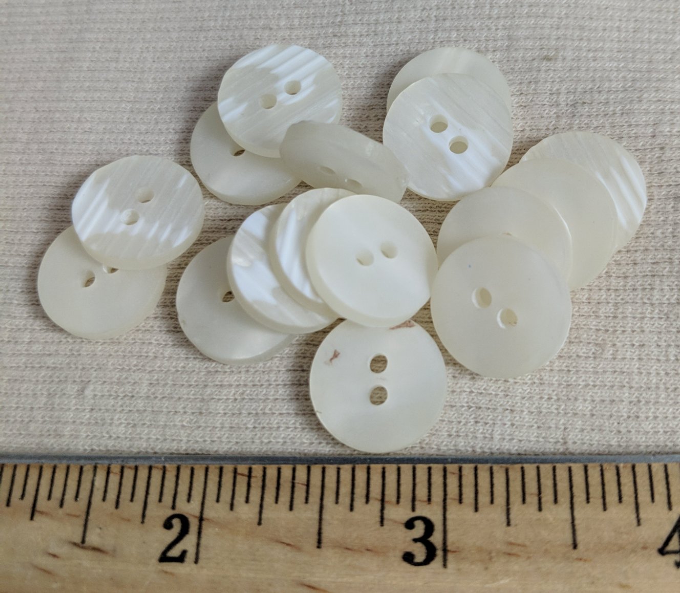 Button #29444 #2 Hole #White #Polyester #10pc