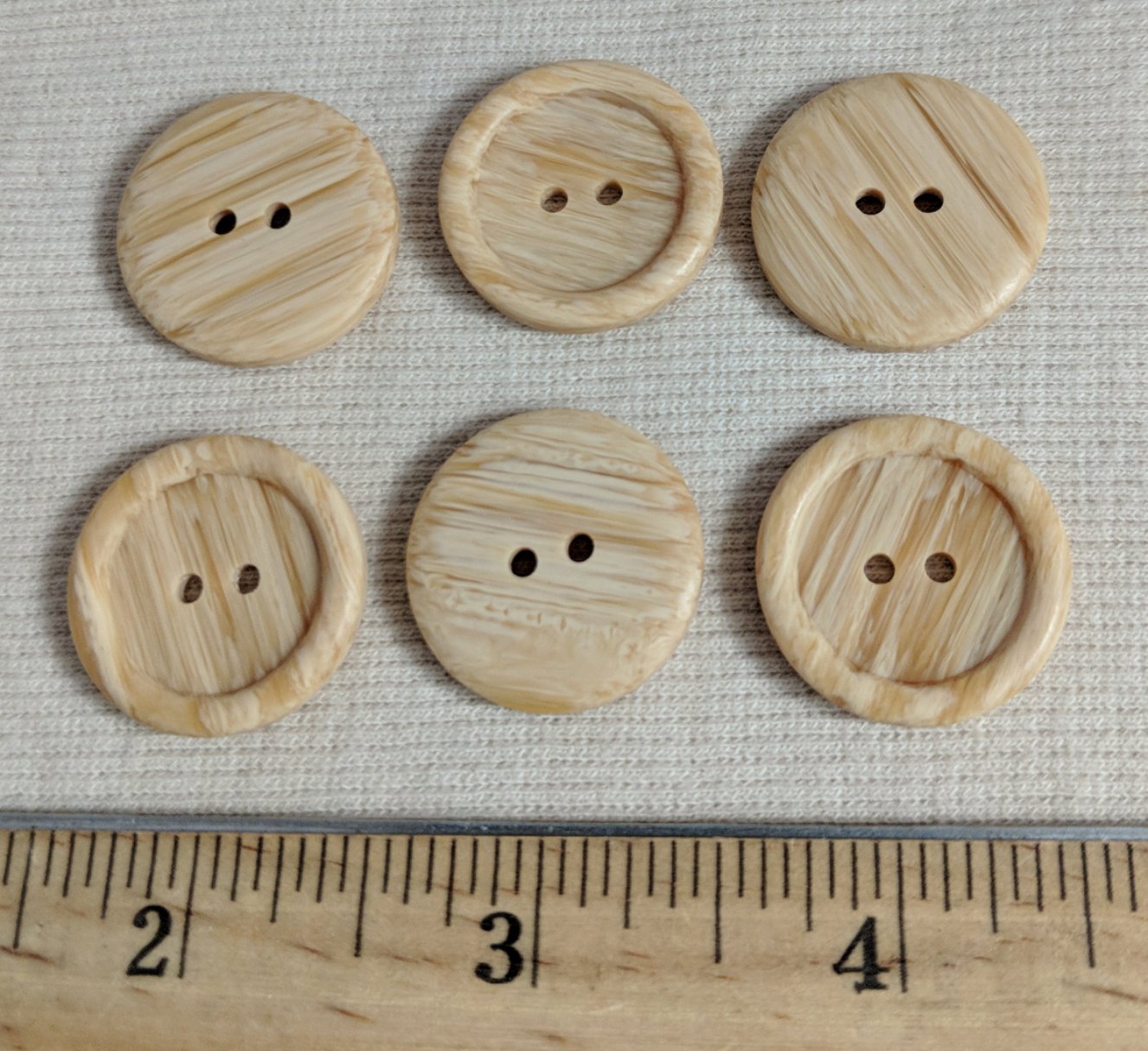 Button #PB988 #2 Hole #Cream #Imitation #Wood #Polyester #10pc