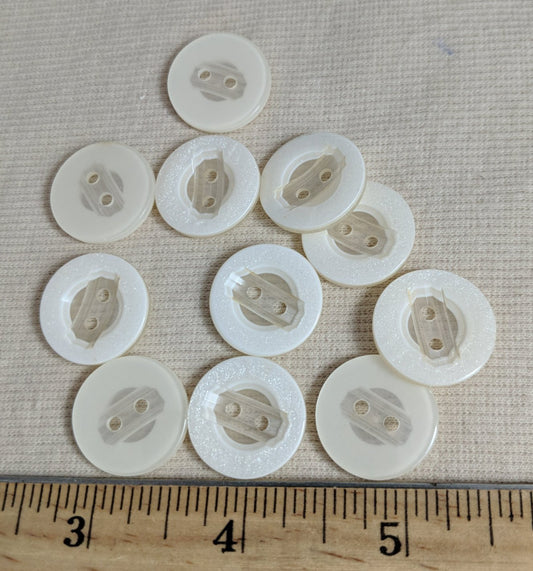 Button #1350 #2 Hole #White #Rim #Polyester #10pc