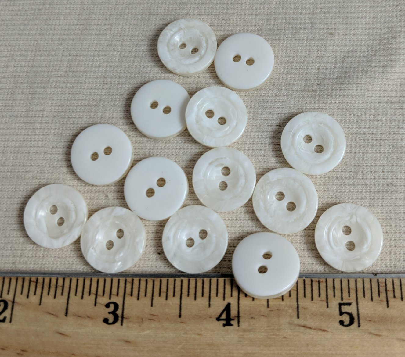 Button #1352 #2 Hole #White #Rim #Polyester #10pc