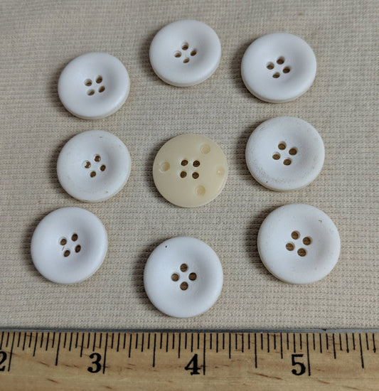 Button #11315 #4 Hole #White #Nylon #10pc