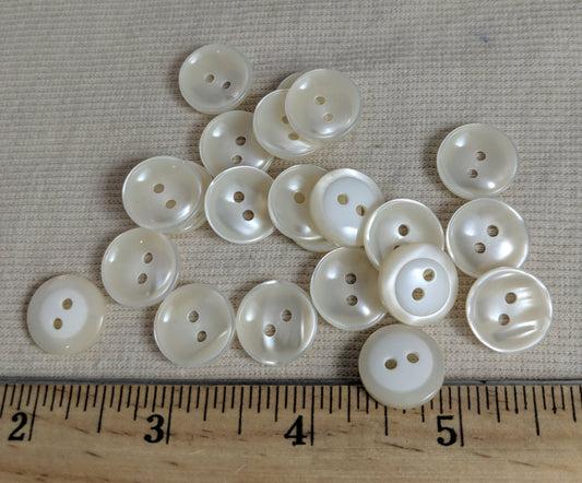 Button #C3012 #2 Hole #Pearl #Rim #Polyester #10pc