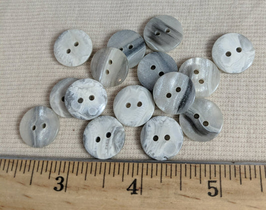 Button #95413 #2 Hole #Grey #Polyester #10pc