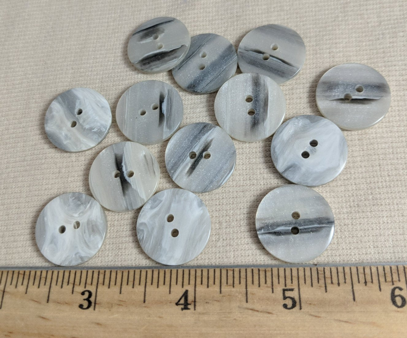 Button #95413 #2 Hole #Grey #Polyester #10pc