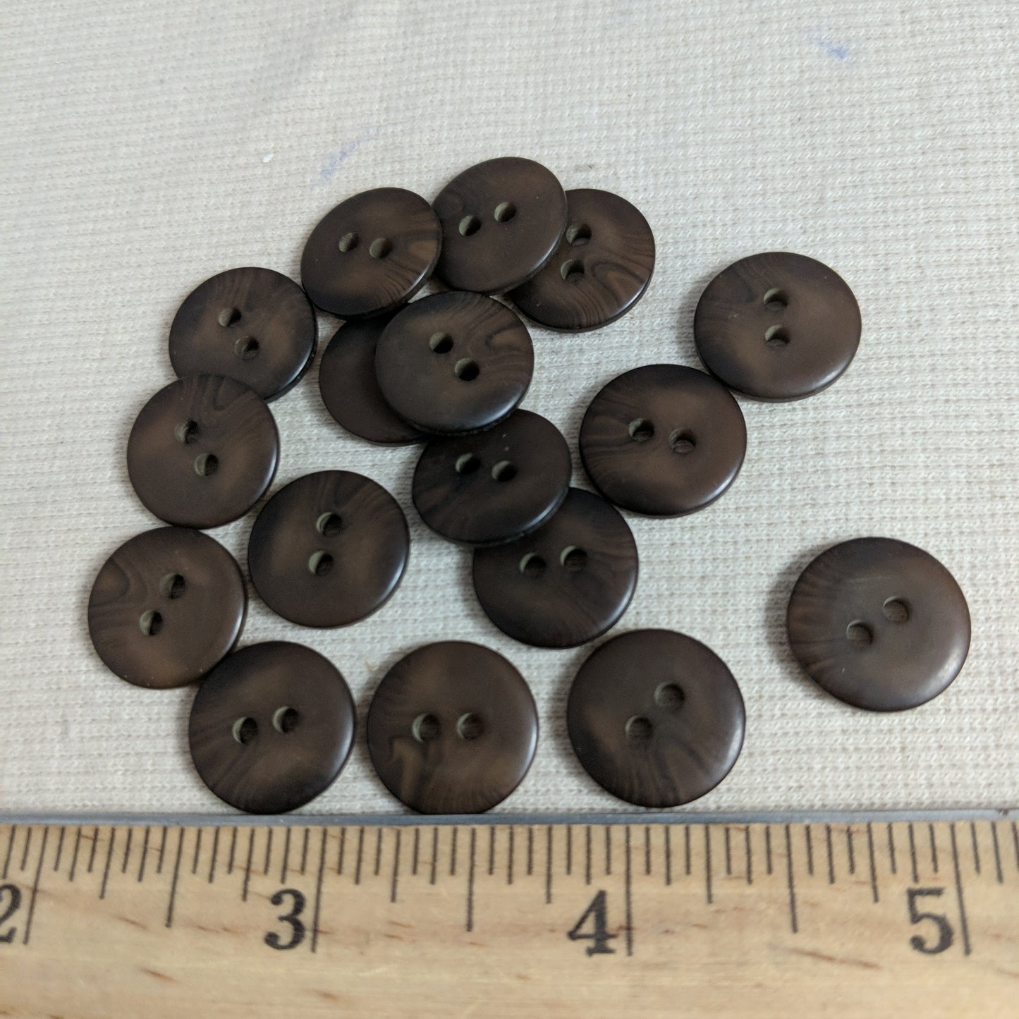 Button #830D #2 Hole #Brown #Polyester #10pc