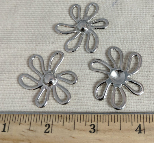 Pendant  #SCM155 #Silver #Metal #Flower #10pc