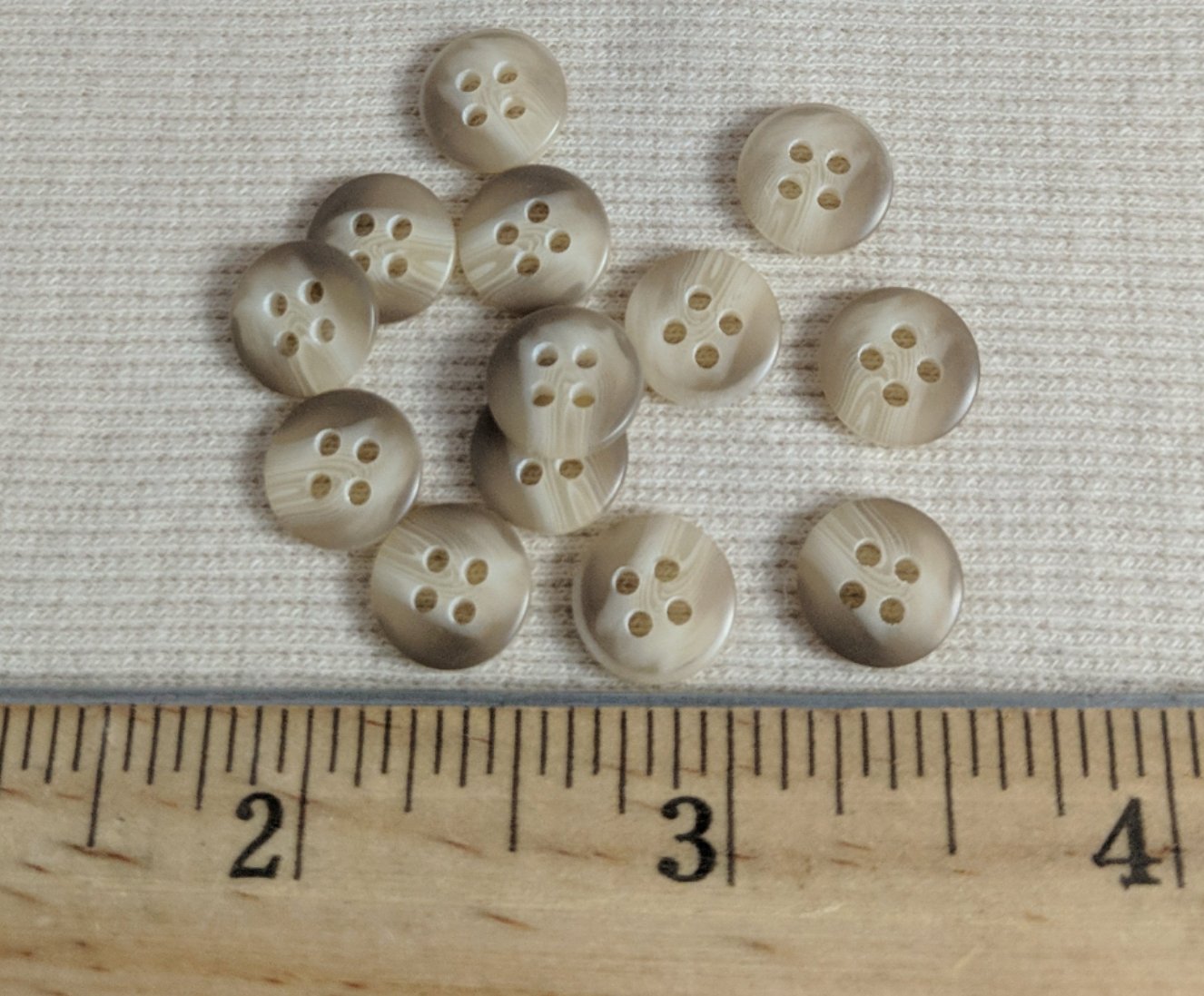 Button #20690 #4 Hole #Brown #Imitation #Horn #Polyester #10pc