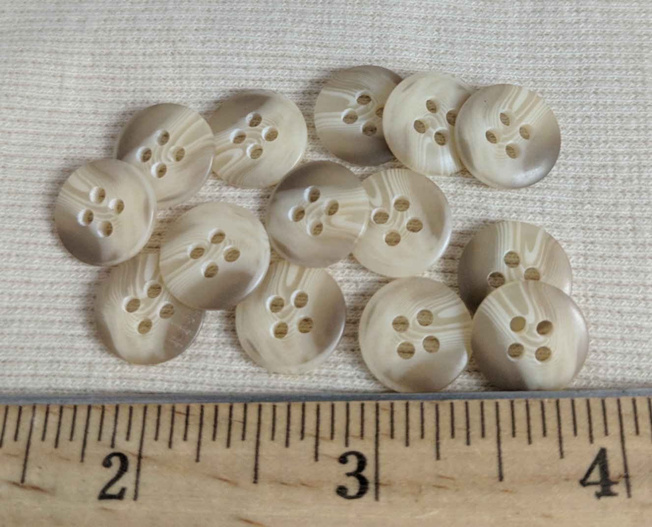 Button #20690 #4 Hole #Brown #Imitation #Horn #Polyester #10pc