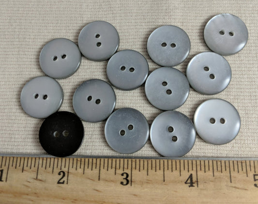 Button #28686 #2 Hole #Grey#Polyester #10pc