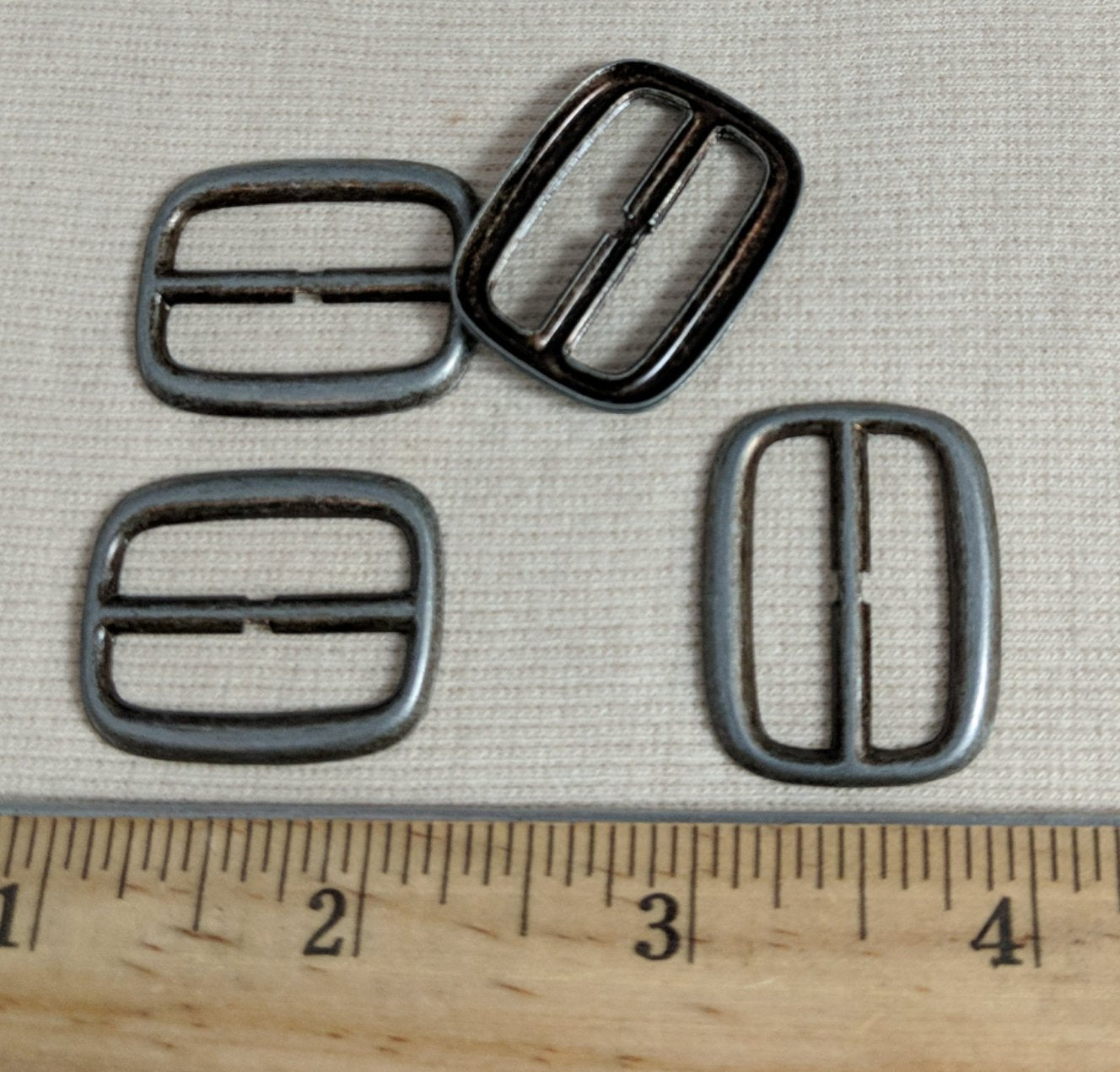 Buckle #1383 #Antique-Silver Center-Bar #Slider #Metal #10pc